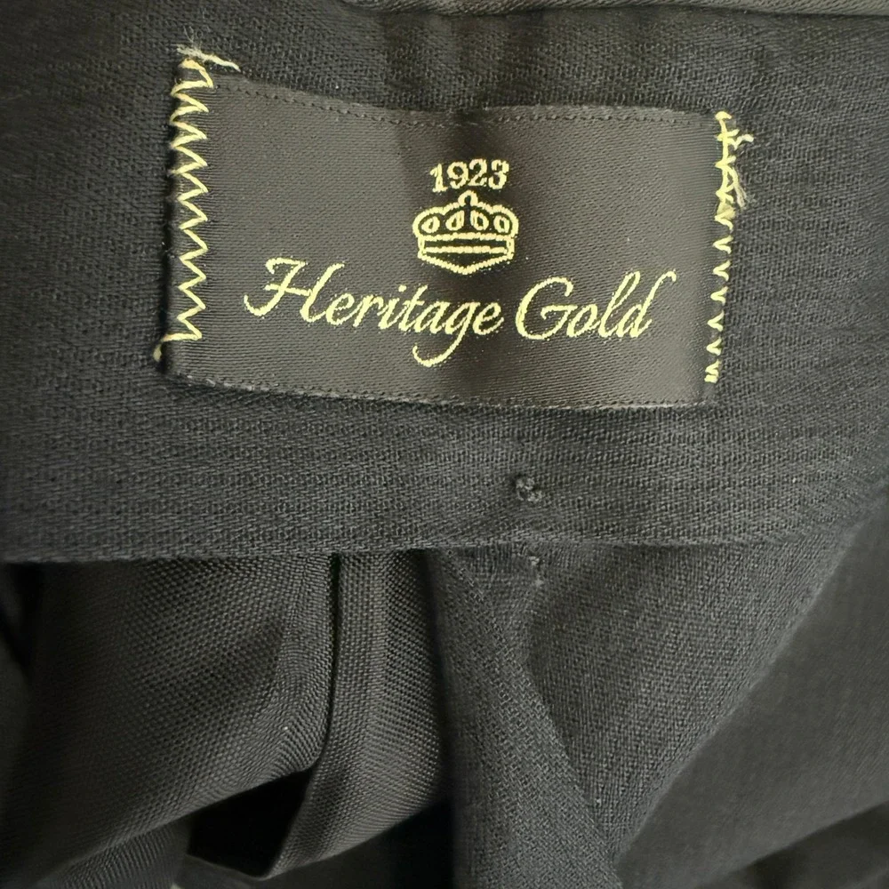 Heritage Gold‎ Mens Super 130s Wool Pleated Cuffed Pants Green Size 41